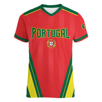 Custom Portugal 2026 World Football Women V-Neck T-Shirt Selecao das Quinas