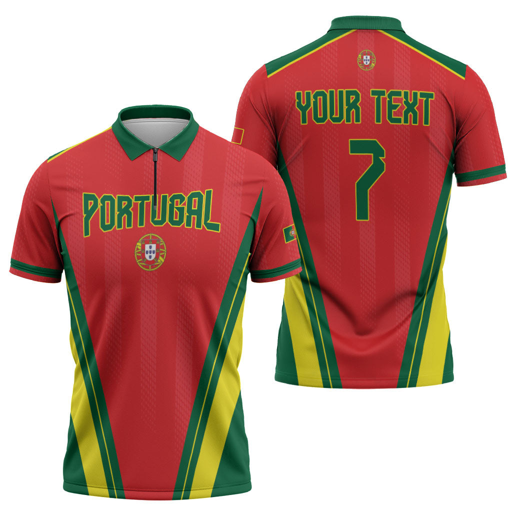 Custom Portugal 2026 World Football Zipper Polo Shirt Selecao das Quinas
