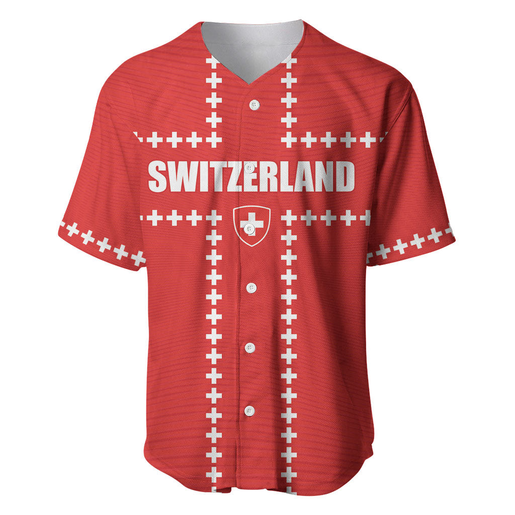 Custom Switzerland 2026 World Football Baseball Jersey Rossocrociati Go Champions