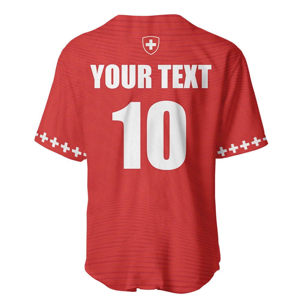 Custom Switzerland 2026 World Football Baseball Jersey Rossocrociati Go Champions