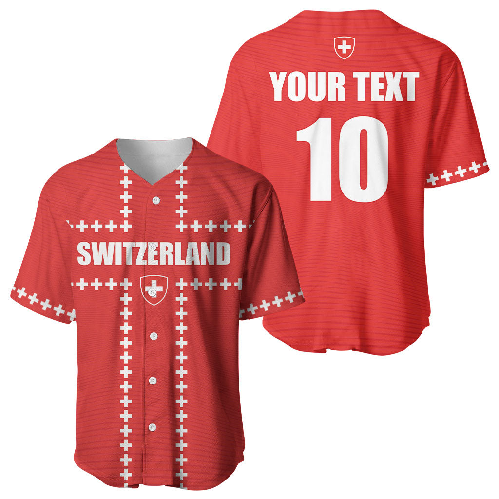 Custom Switzerland 2026 World Football Baseball Jersey Rossocrociati Go Champions