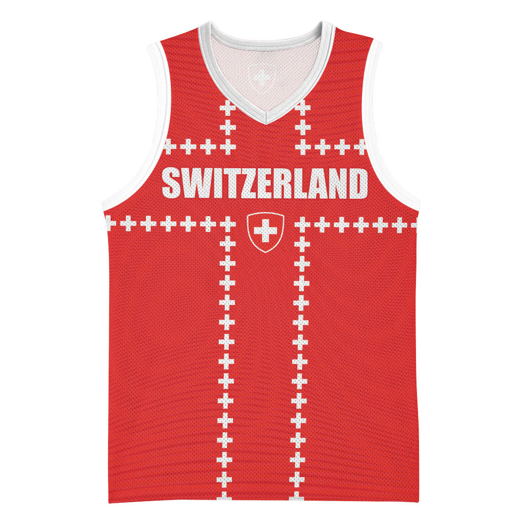 Custom Switzerland 2026 World Football Basketball Jersey Rossocrociati Go Champions