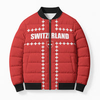 Custom Switzerland 2026 World Football Bomber Puffer Jacket Rossocrociati Go Champions