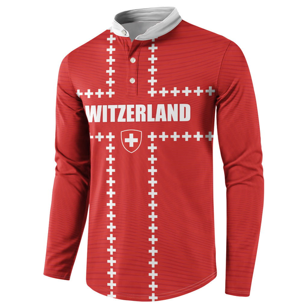 Custom Switzerland 2026 World Football Button Sweatshirt Rossocrociati Go Champions