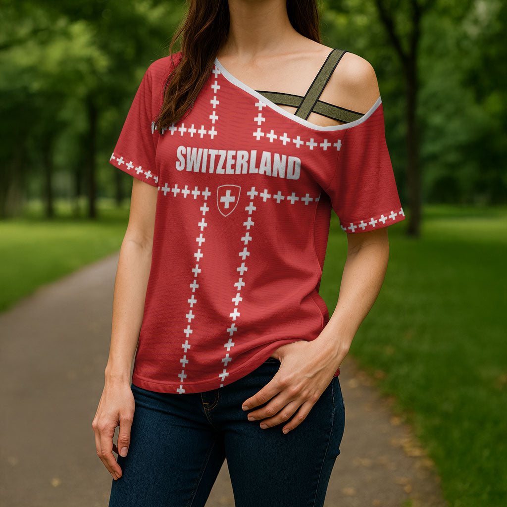 Custom Switzerland 2026 World Football Cross Shoulder Shirt Rossocrociati Go Champions