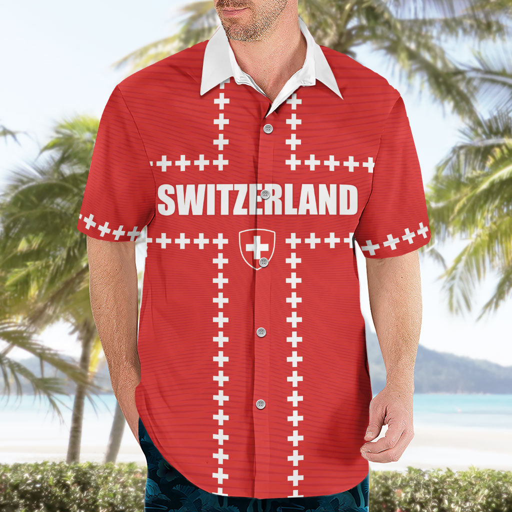 Custom Switzerland 2026 World Football Hawaiian Shirt Rossocrociati Go Champions