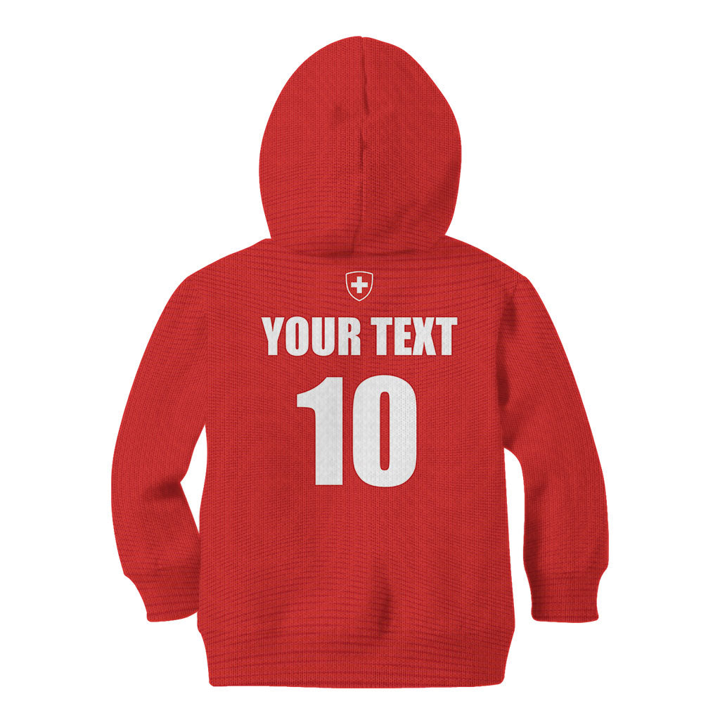 Custom Switzerland 2026 World Football Kid Hoodie Rossocrociati Go Champions