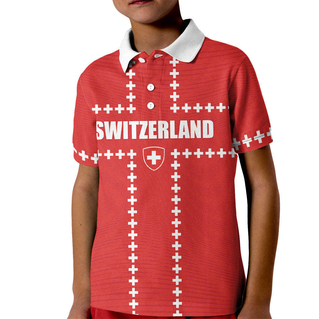 Custom Switzerland 2026 World Football Kid Polo Shirt Rossocrociati Go Champions