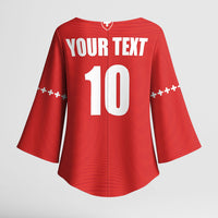 Custom Switzerland 2026 World Football Kimono Sleeve Blouse Rossocrociati Go Champions