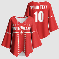 Custom Switzerland 2026 World Football Kimono Sleeve Blouse Rossocrociati Go Champions