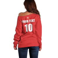 Custom Switzerland 2026 World Football Off Shoulder Sweater Rossocrociati Go Champions