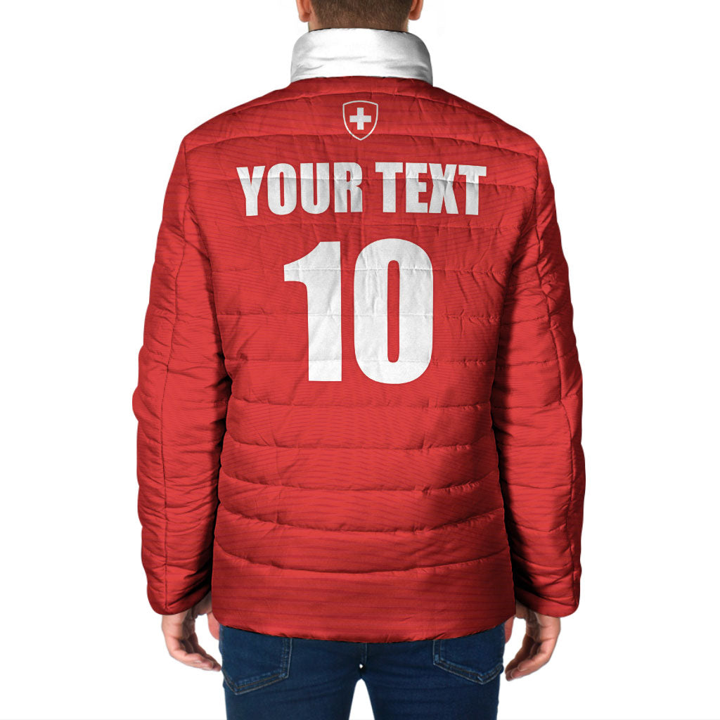 Custom Switzerland 2026 World Football Padded Jacket Rossocrociati Go Champions
