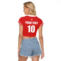 Custom Switzerland 2026 World Football Raglan Cropped T Shirt Rossocrociati Go Champions