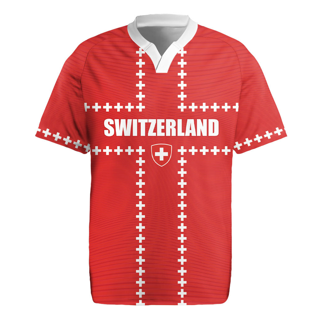 Custom Switzerland 2026 World Football Rugby Jersey Rossocrociati Go Champions