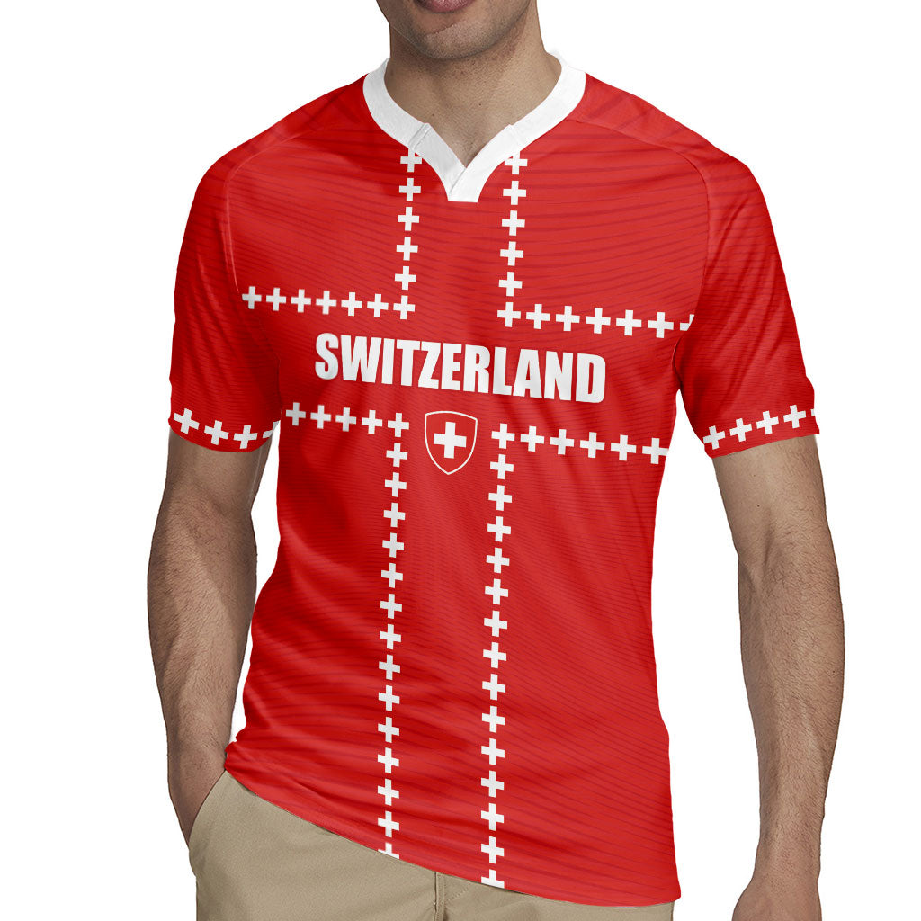 Custom Switzerland 2026 World Football Rugby Jersey Rossocrociati Go Champions