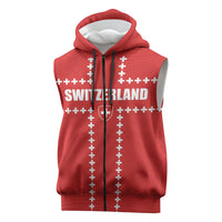Custom Switzerland 2026 World Football Sleeveless Zip Hoodie Rossocrociati Go Champions