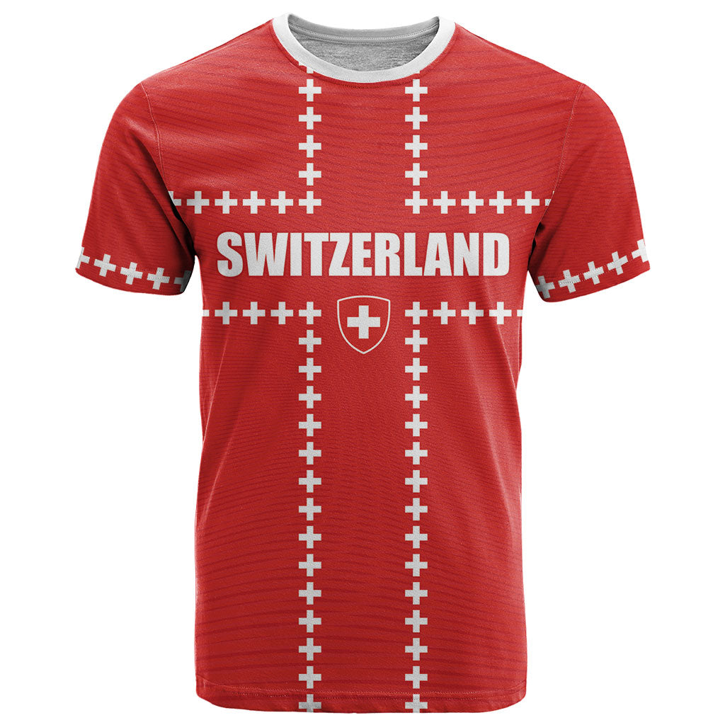 Custom Switzerland 2026 World Football T Shirt Rossocrociati Go Champions