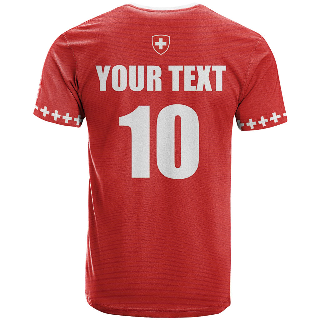 Custom Switzerland 2026 World Football T Shirt Rossocrociati Go Champions