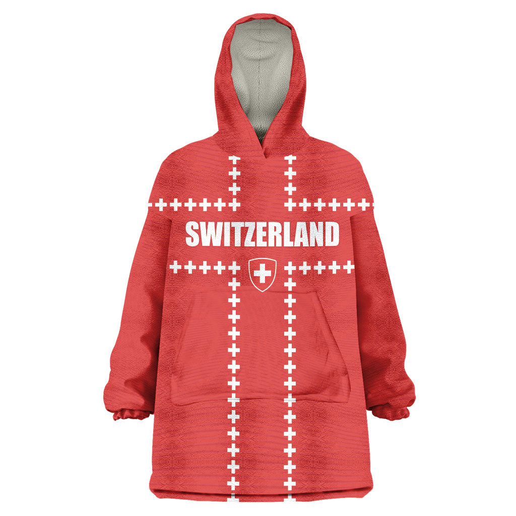 Custom Switzerland 2026 World Football Wearable Blanket Hoodie Rossocrociati Go Champions