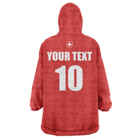 Custom Switzerland 2026 World Football Wearable Blanket Hoodie Rossocrociati Go Champions