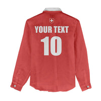 Custom Switzerland 2026 World Football Women Casual Shirt Rossocrociati Go Champions