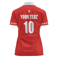 Custom Switzerland 2026 World Football Women Polo Shirt Rossocrociati Go Champions