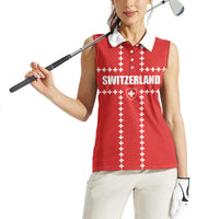 Custom Switzerland 2026 World Football Women Sleeveless Polo Shirt Rossocrociati Go Champions