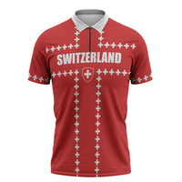 Custom Switzerland 2026 World Football Zipper Polo Shirt Rossocrociati Go Champions