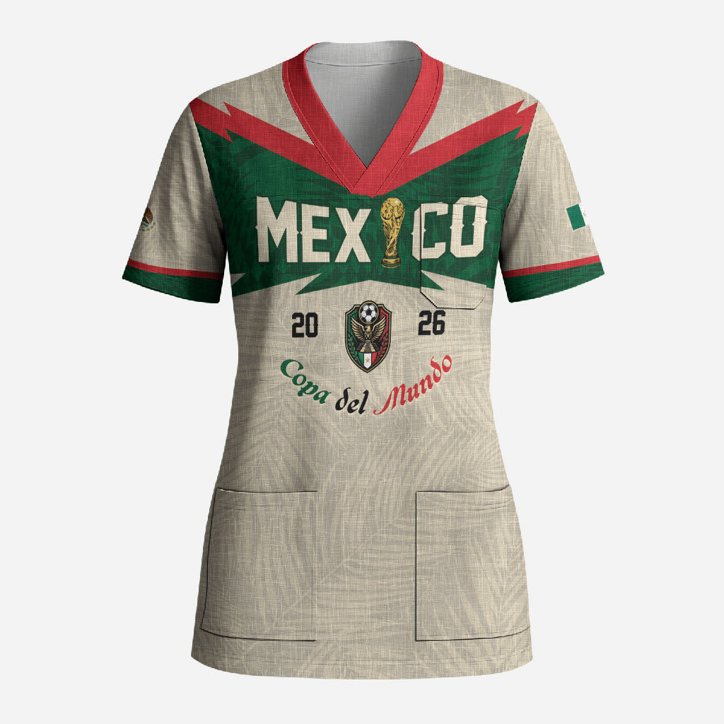 Custom Mexico World Football Scrub Top El Tri 2026 Copa del Mundo