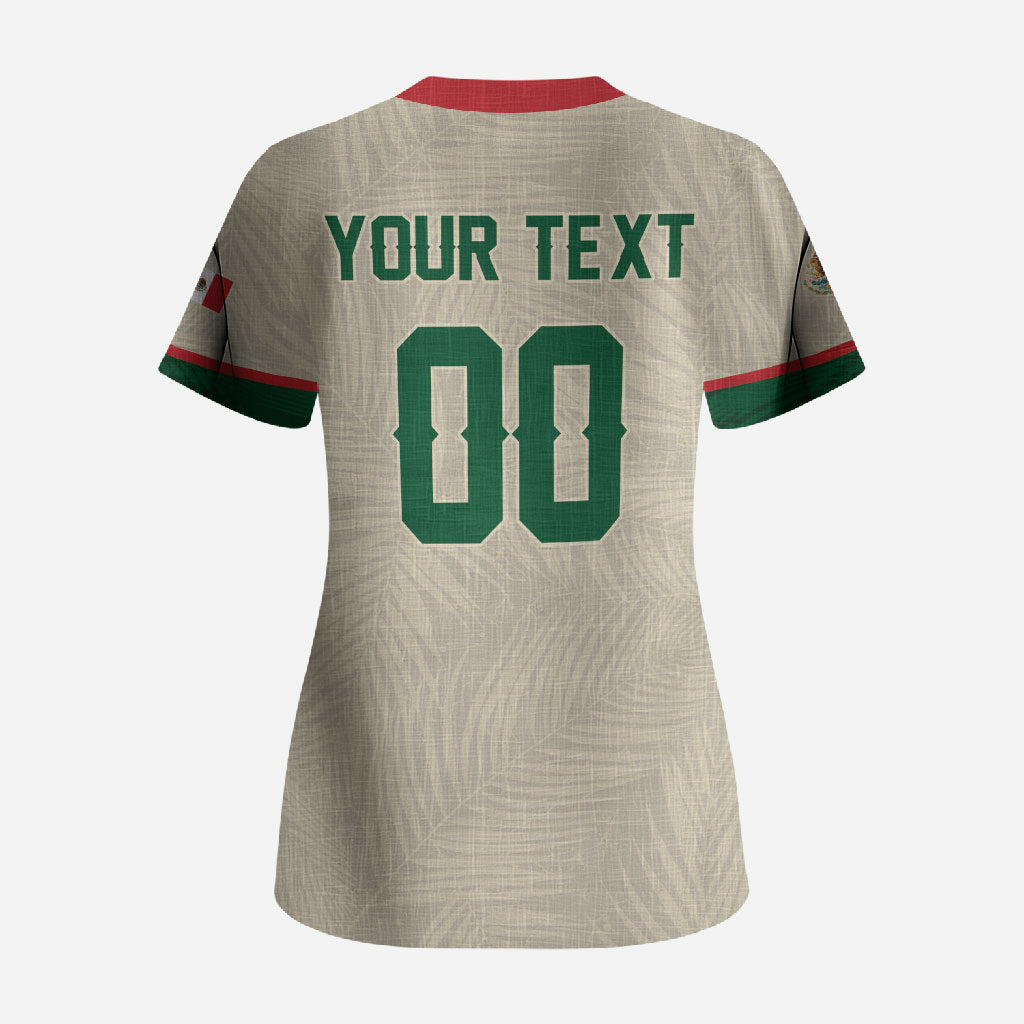Custom Mexico World Football Scrub Top El Tri 2026 Copa del Mundo