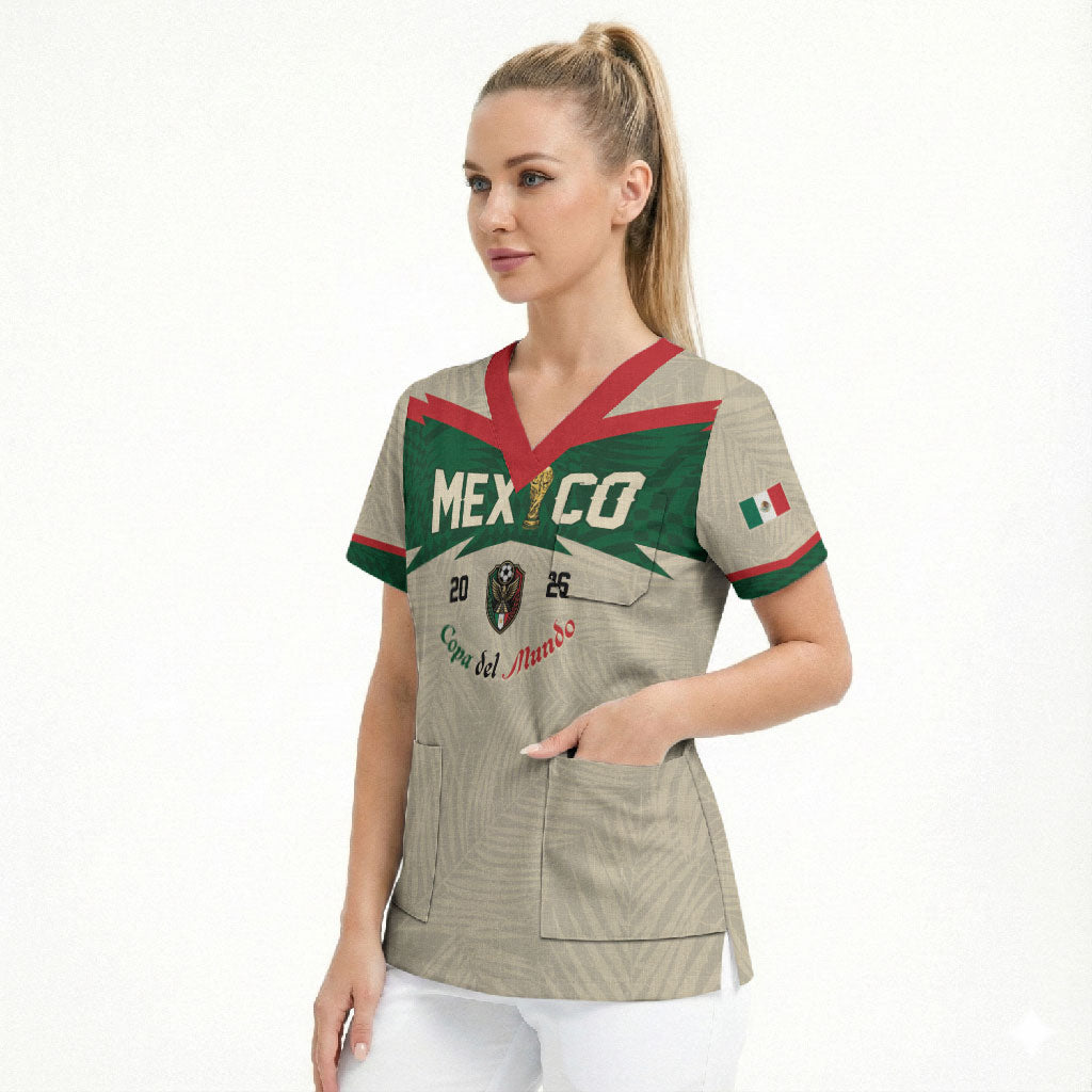 Custom Mexico World Football Scrub Top El Tri 2026 Copa del Mundo