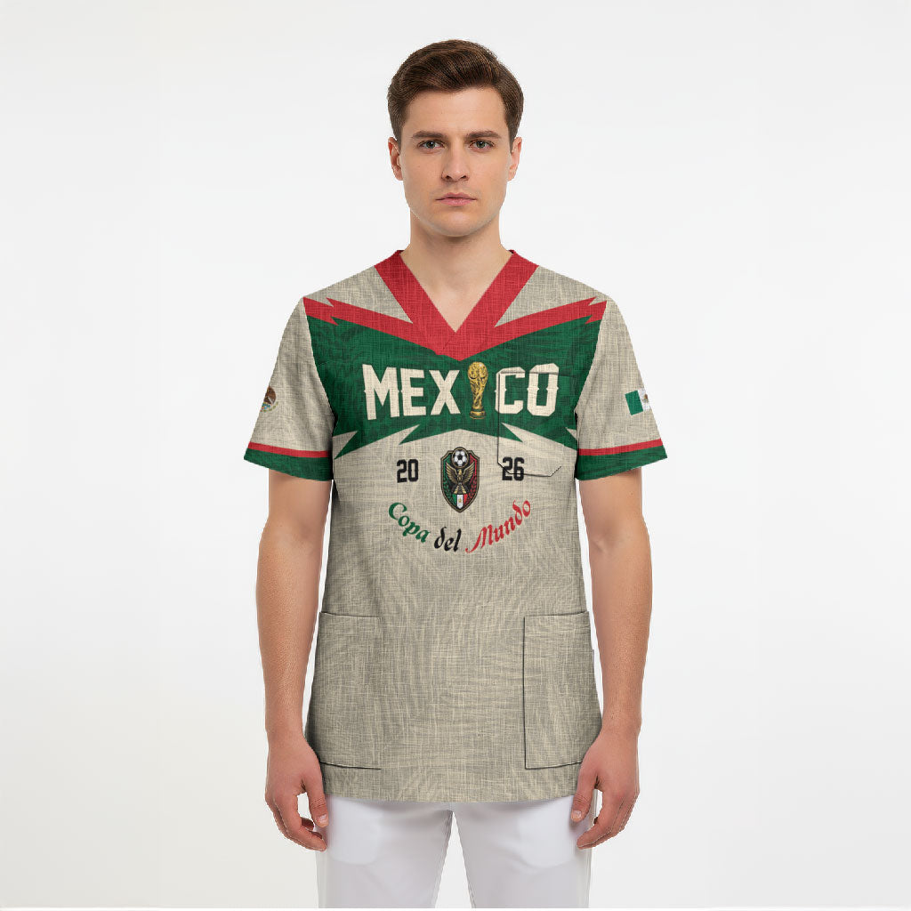 Custom Mexico World Football Scrub Top El Tri 2026 Copa del Mundo