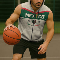 Custom Mexico World Football Sleeveless Zip Hoodie El Tri 2026 Copa del Mundo