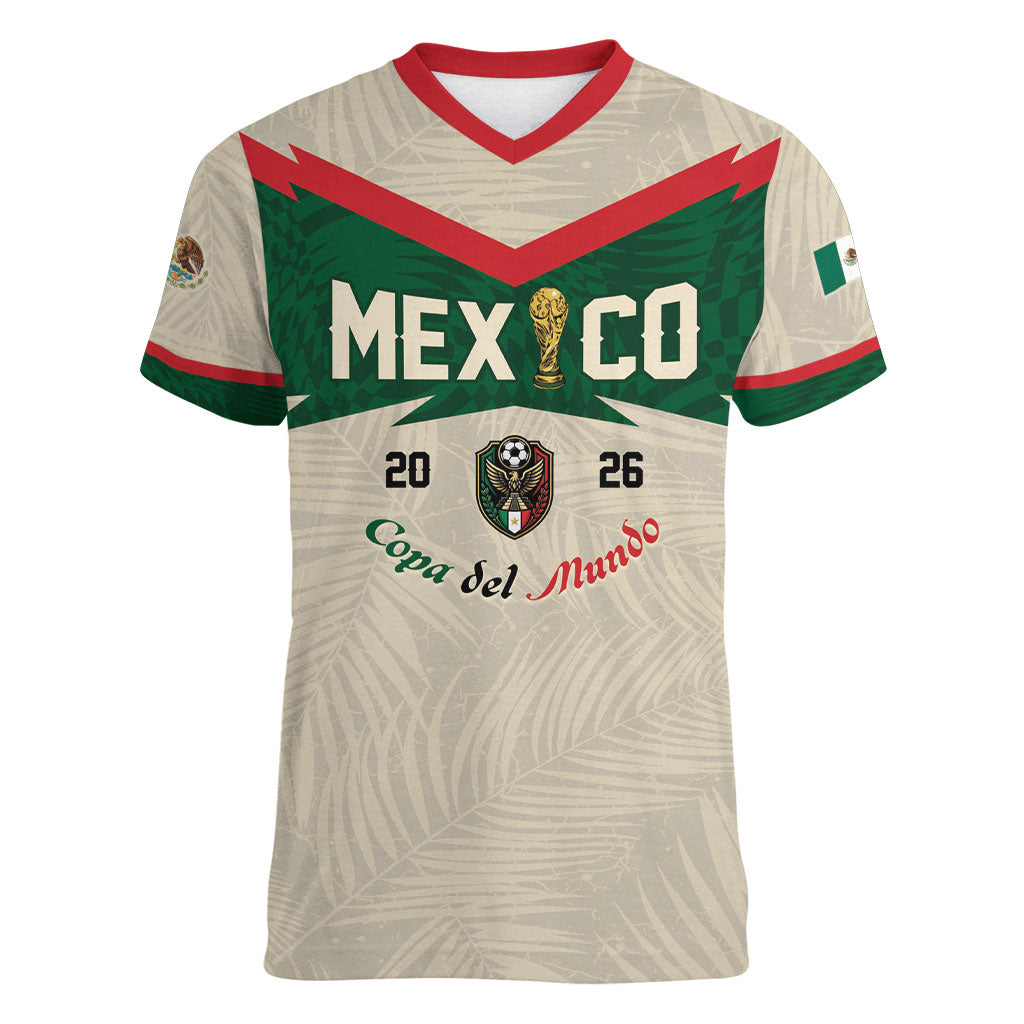 Custom Mexico World Football Women V-Neck T-Shirt El Tri 2026 Copa del Mundo