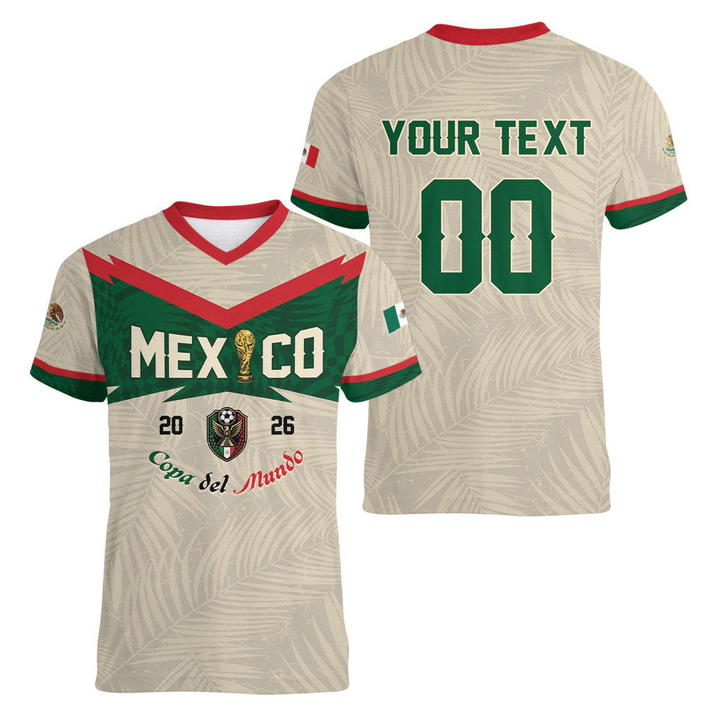 Custom Mexico World Football Women V-Neck T-Shirt El Tri 2026 Copa del Mundo