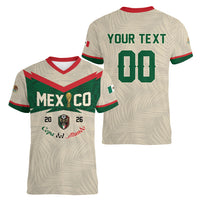 Custom Mexico World Football Women V-Neck T-Shirt El Tri 2026 Copa del Mundo