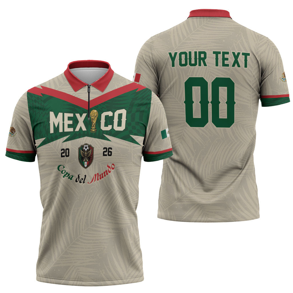 Custom Mexico World Football Zipper Polo Shirt El Tri 2026 Copa del Mundo