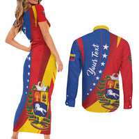 Personalized Venezuela Couples Matching Short Sleeve Bodycon Dress and Long Sleeve Button Shirt Dios y Federacion Curve Star - Wonder Print Shop
