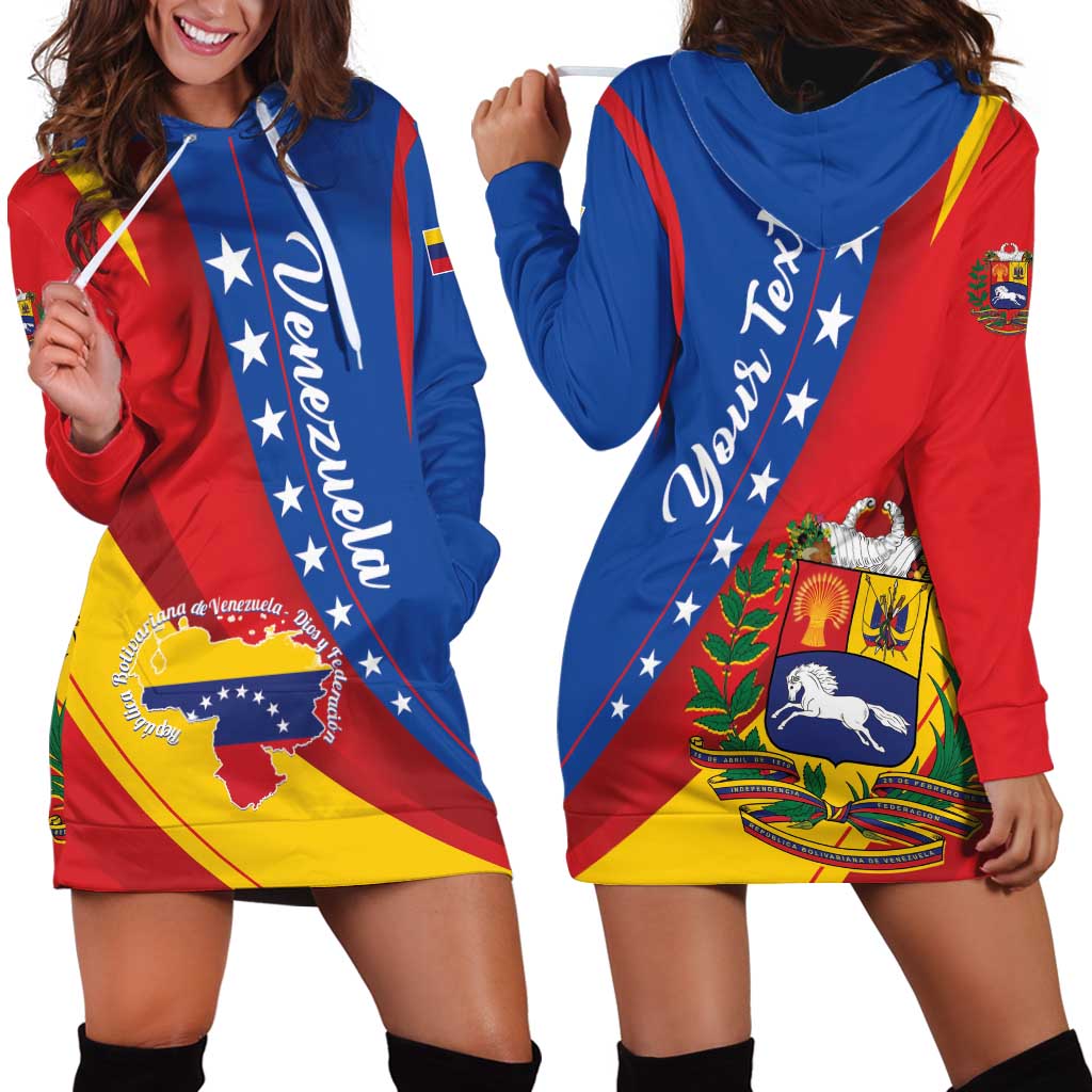 Personalized Venezuela Hoodie Dress Dios y Federacion Curve Star - Wonder Print Shop