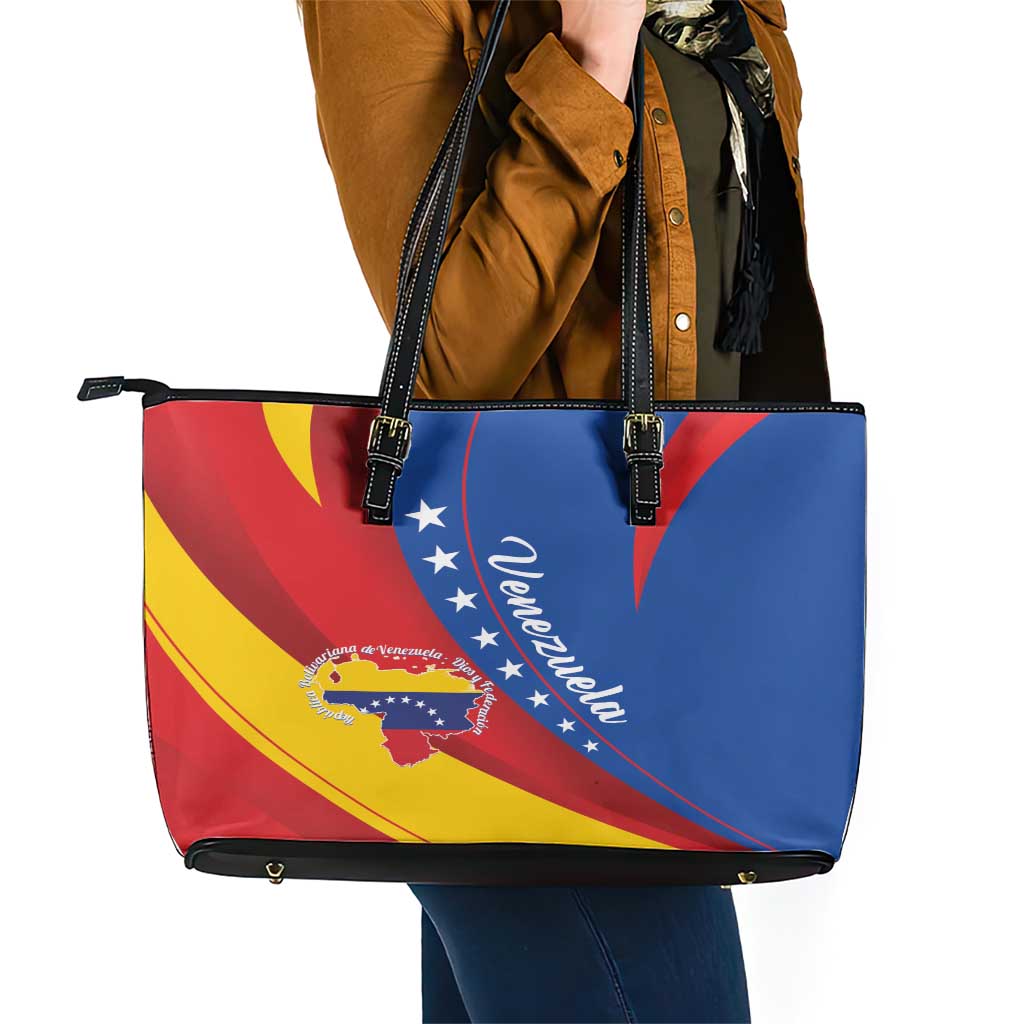 Venezuela Leather Tote Bag Dios y Federacion Curve Star - Wonder Print Shop