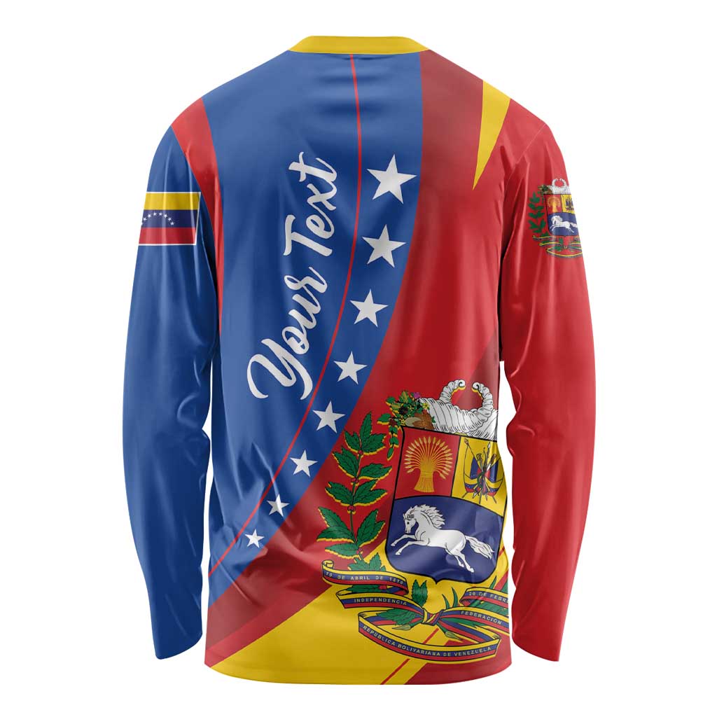 Personalized Venezuela Long Sleeve Shirt Dios y Federacion Curve Star - Wonder Print Shop