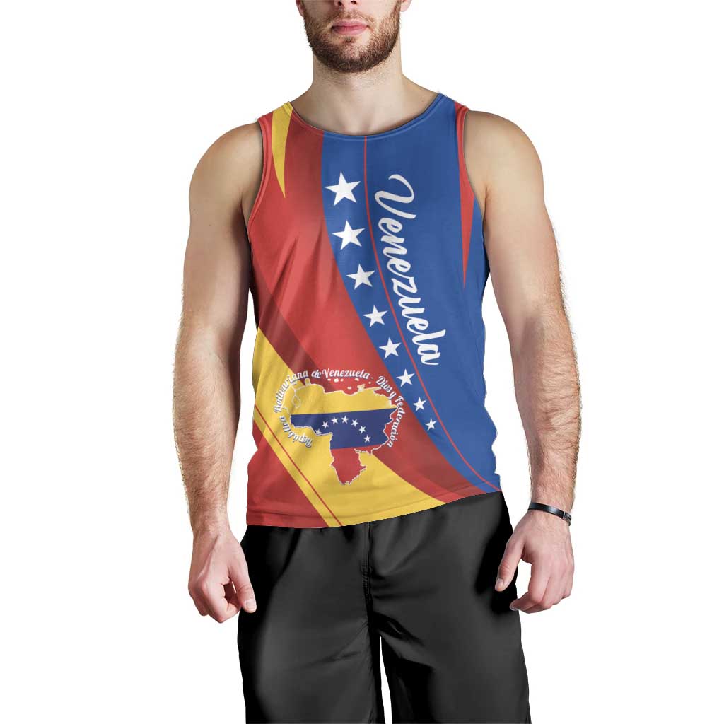 Personalized Venezuela Men Tank Top Dios y Federacion Curve Star - Wonder Print Shop