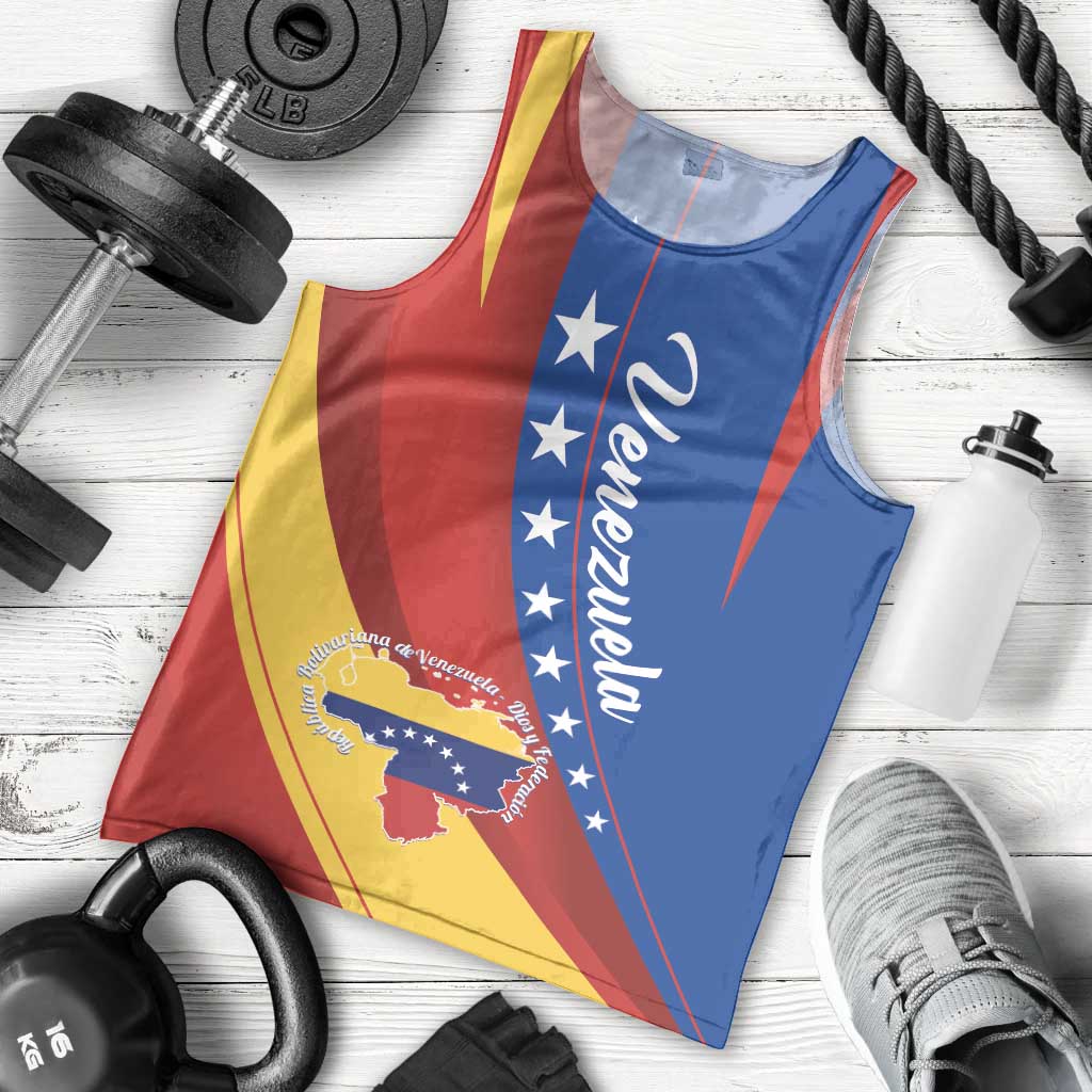 Personalized Venezuela Men Tank Top Dios y Federacion Curve Star - Wonder Print Shop