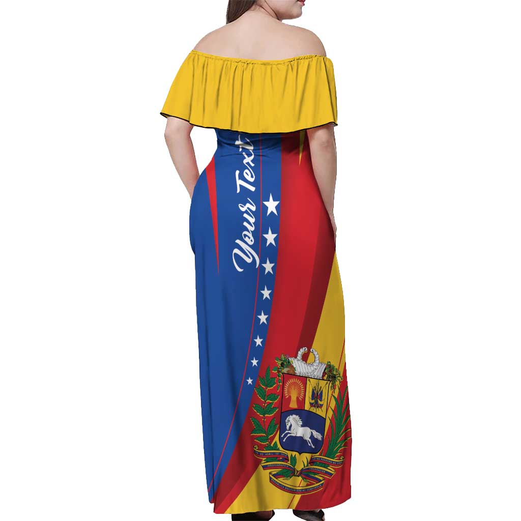 Personalized Venezuela Off Shoulder Maxi Dress Dios y Federacion Curve Star - Wonder Print Shop