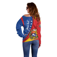 Personalized Venezuela Off Shoulder Sweater Dios y Federacion Curve Star - Wonder Print Shop