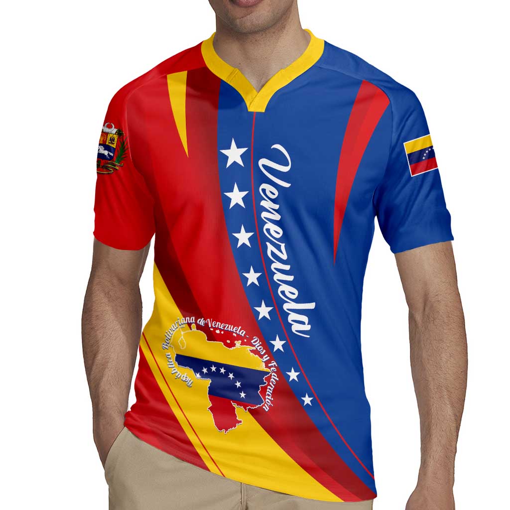 Personalized Venezuela Rugby Jersey Dios y Federacion Curve Star - Wonder Print Shop
