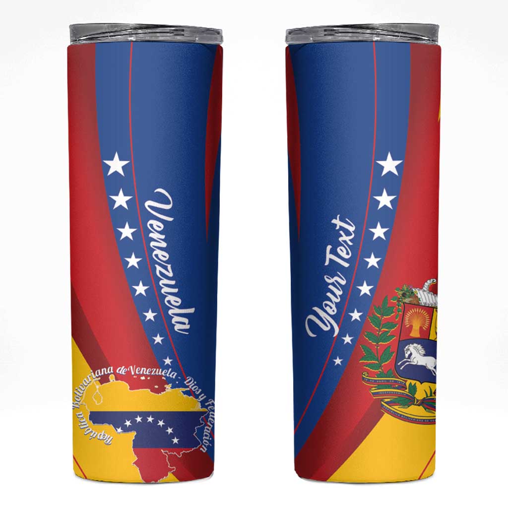 Personalized Venezuela Skinny Tumbler Dios y Federacion Curve Star - Wonder Print Shop