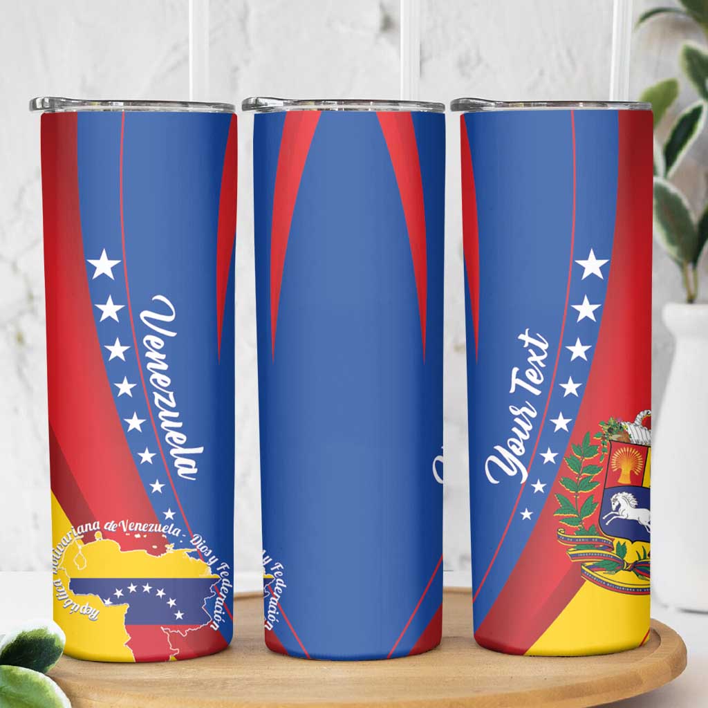 Personalized Venezuela Skinny Tumbler Dios y Federacion Curve Star - Wonder Print Shop