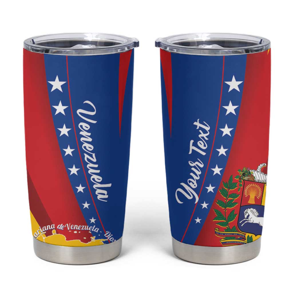 Personalized Venezuela Tumbler Cup Dios y Federacion Curve Star - Wonder Print Shop