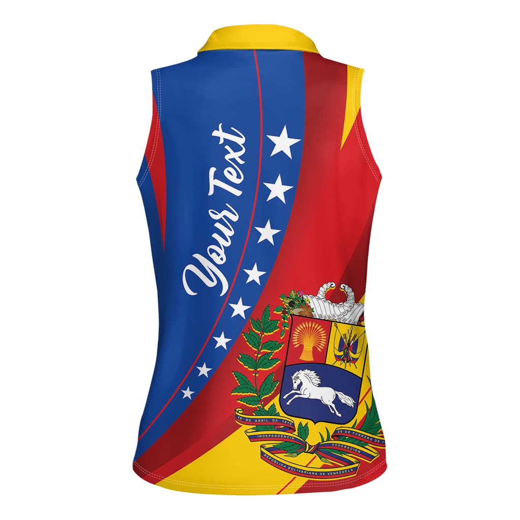Personalized Venezuela Women Sleeveless Polo Shirt Dios y Federacion Curve Star - Wonder Print Shop